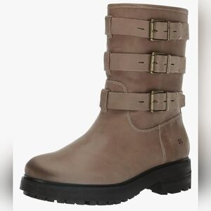 NWT Women's Lucky Brand Cheviss TBuckle Motorcycle Boots  🏍️  size 8